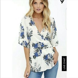 Lulus flower wrap top